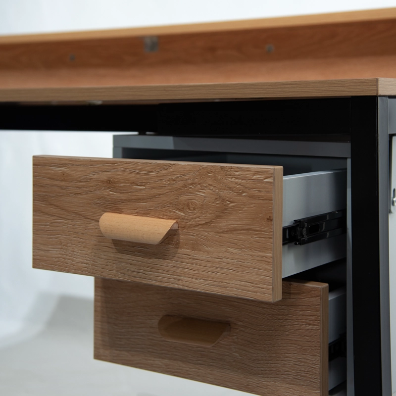 ESCRITORIO CITYSHOP MADERA ACACIA 2 GAVETAS 85*140*62CM METAL - 3