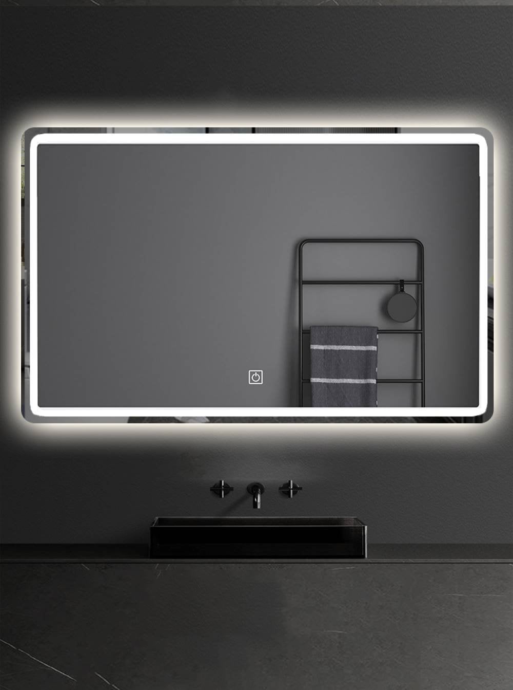 ESPEJO CITYSHOP RECTANGULAR CON LUZ LED BLANCA 80X60 CM BLANCO - 1