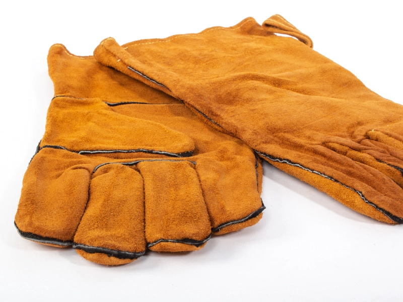 PAR DE GUANTES DE CUERO GAMUZA PARA PARRILLA - 5