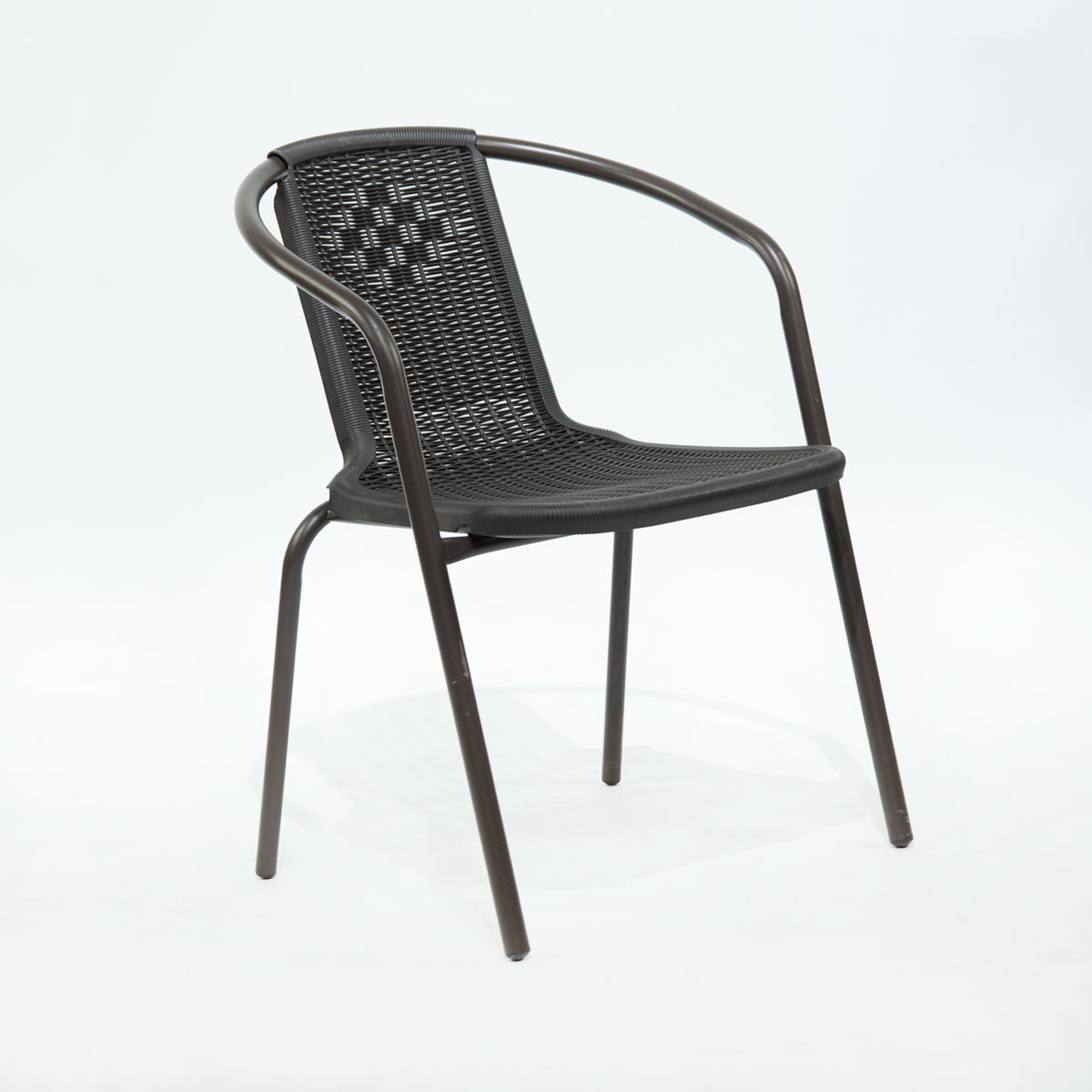 SILLA GENOVIA CON RATTAN PLÁSTICO CAFÉ OSCURO - 1