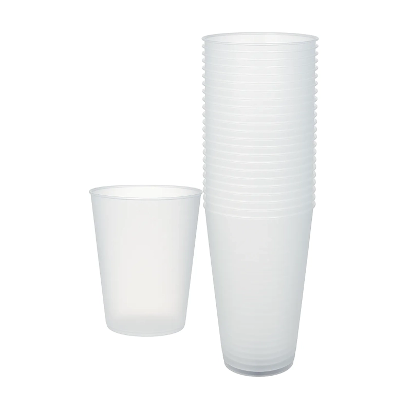 PACK 20 VASOS BIKUL 600 ML PLASTICOS REUTILIZABLES RESISTENTES PARA EVENTOS - 1