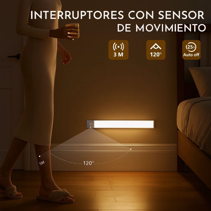 LUZ LED CON SENSOR MOVIMIENTO LAMPARA CLOSET Y COCINA 0.88W 30 CM - 1