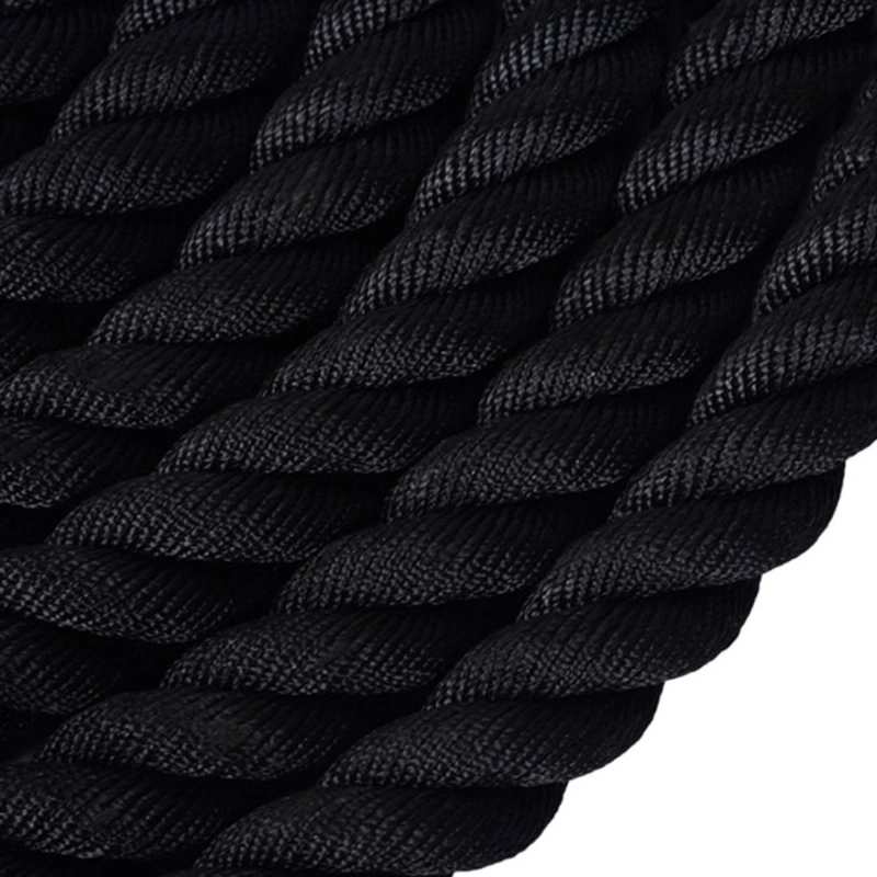 CUERDA FUNCIONAL NEGRA CROSSFIT CON MANGOS DE GOMA ANTIDESLIZANTE POLYDACRON 38 MM X 9 M - 4