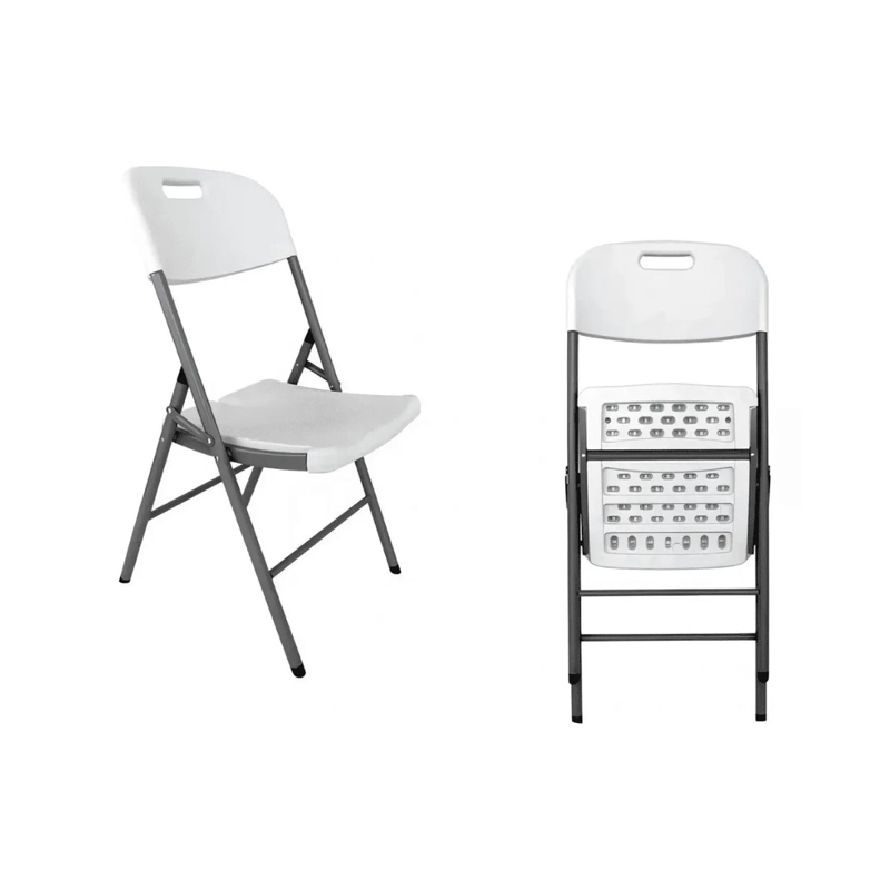 SILLA PLEGABLE PARA EVENTOS BLANCA HDPE REFORZADA CON ESTRUCTURA DE ACERO - 2
