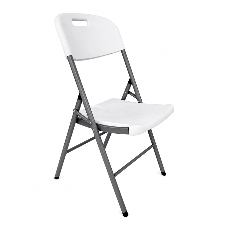 SET 4 SILLAS PLEGABLES PARA EVENTOS BLANCA HDPE REFORZADA CON ESTRUCTURA DE ACERO - 4