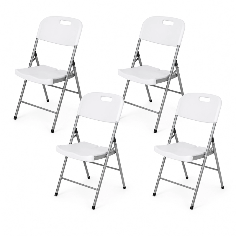 SET 4 SILLAS PLEGABLES PARA EVENTOS BLANCA HDPE REFORZADA CON ESTRUCTURA DE ACERO - 5
