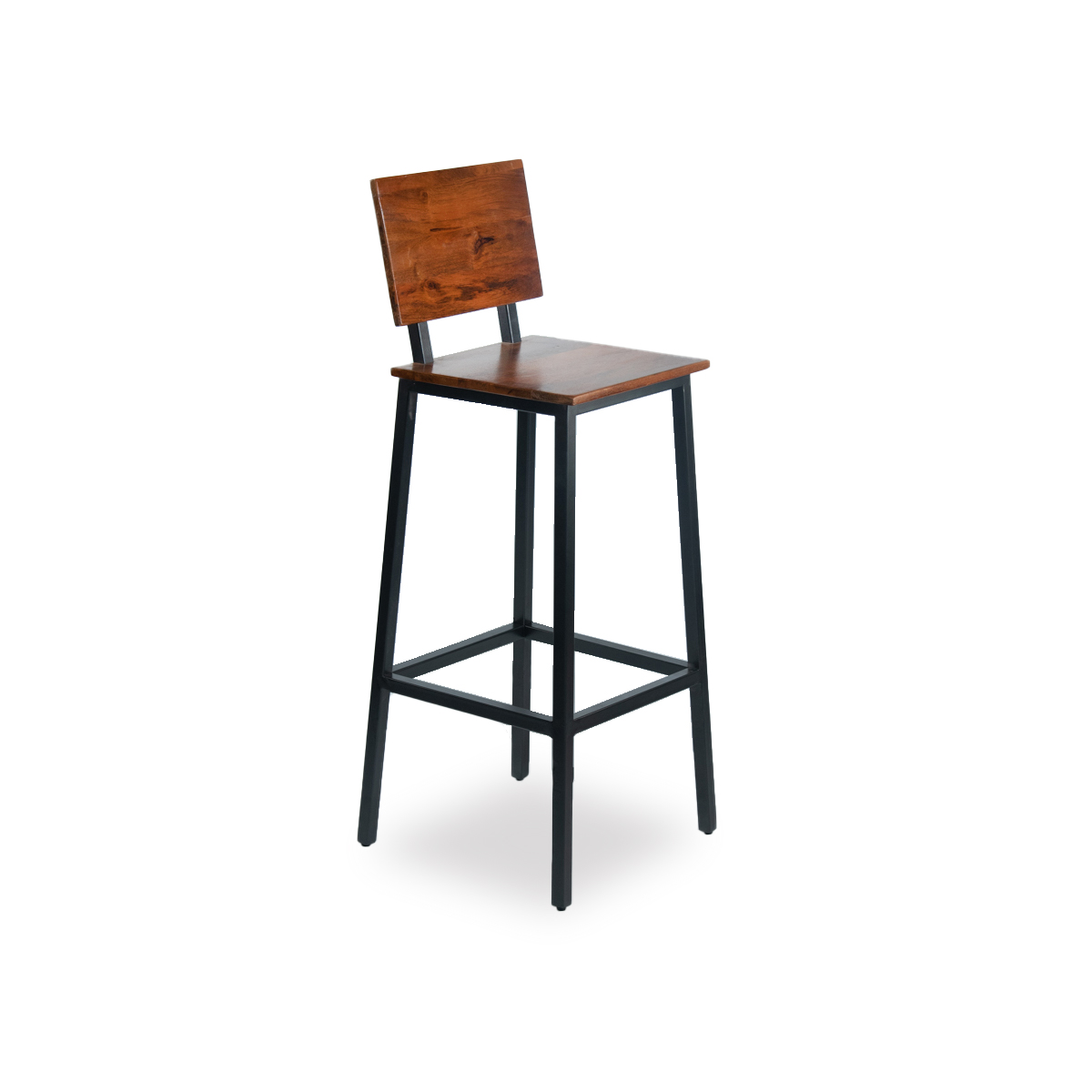 SILLA BAR NECTAR MADERA MANGO Y METAL CAFE - 1