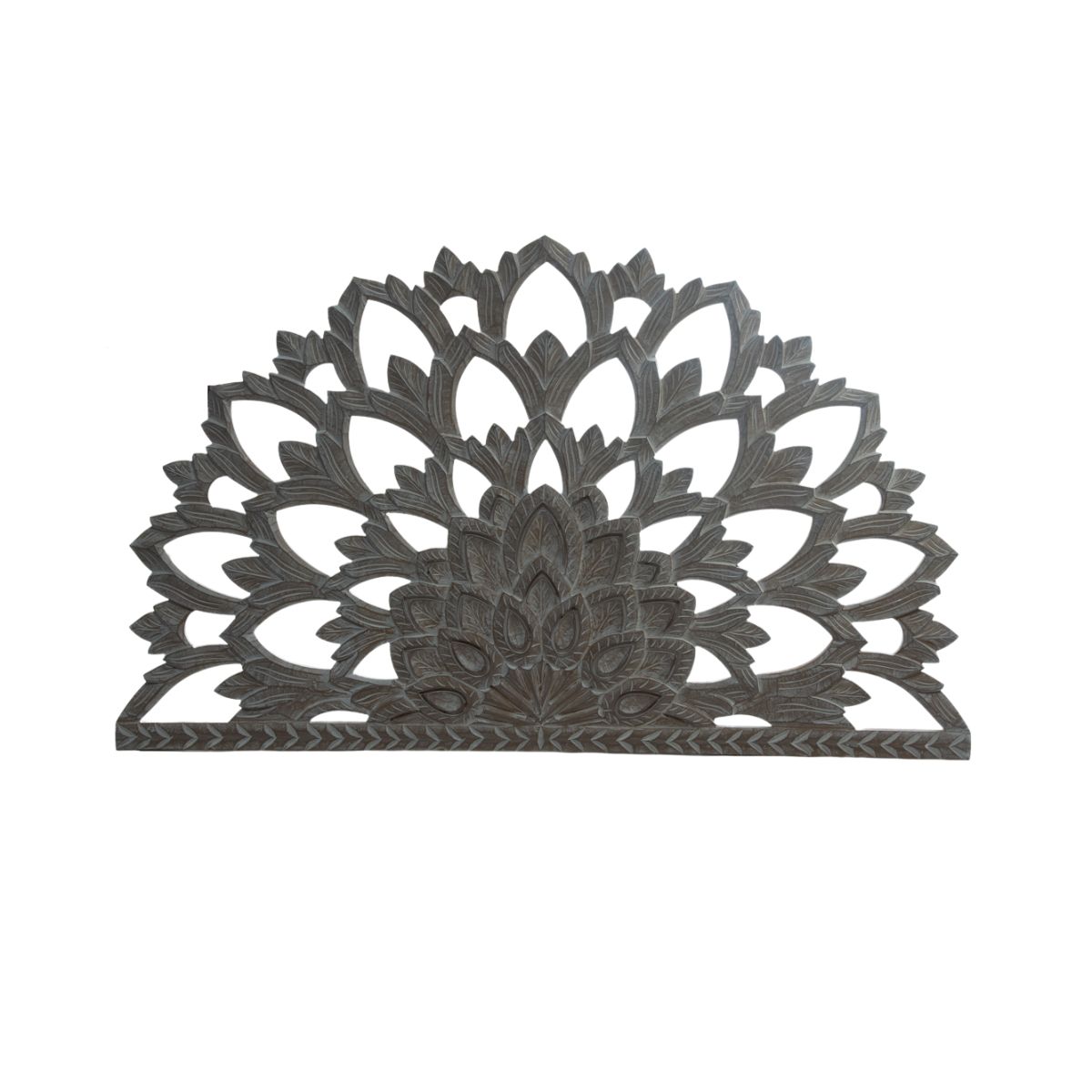 RESPALDO NECTAR PANEL FLOR LOTO MDF MADERA TALLADA BLANCO 190 X 130 CM - 2