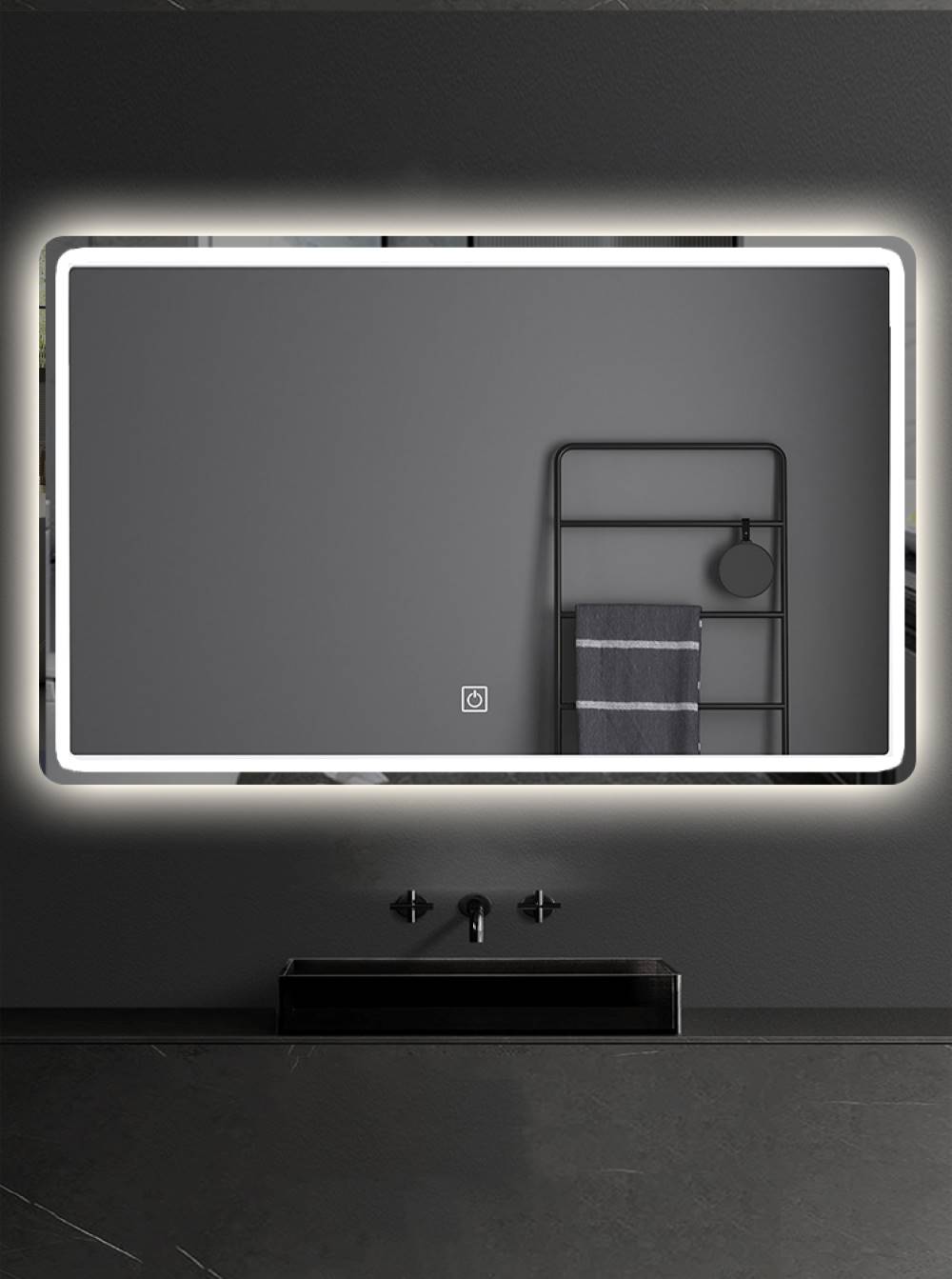 ESPEJO NECTAR RECTANGULAR CON LUZ LED BLANCA 80X60 CM - 1