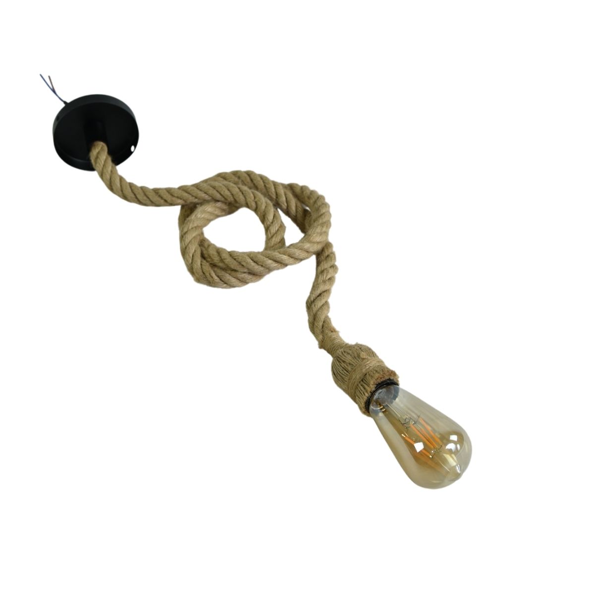LÁMPARA COLGANTE NECTAR VINTAGE CUERDA YUTE 1M - 4