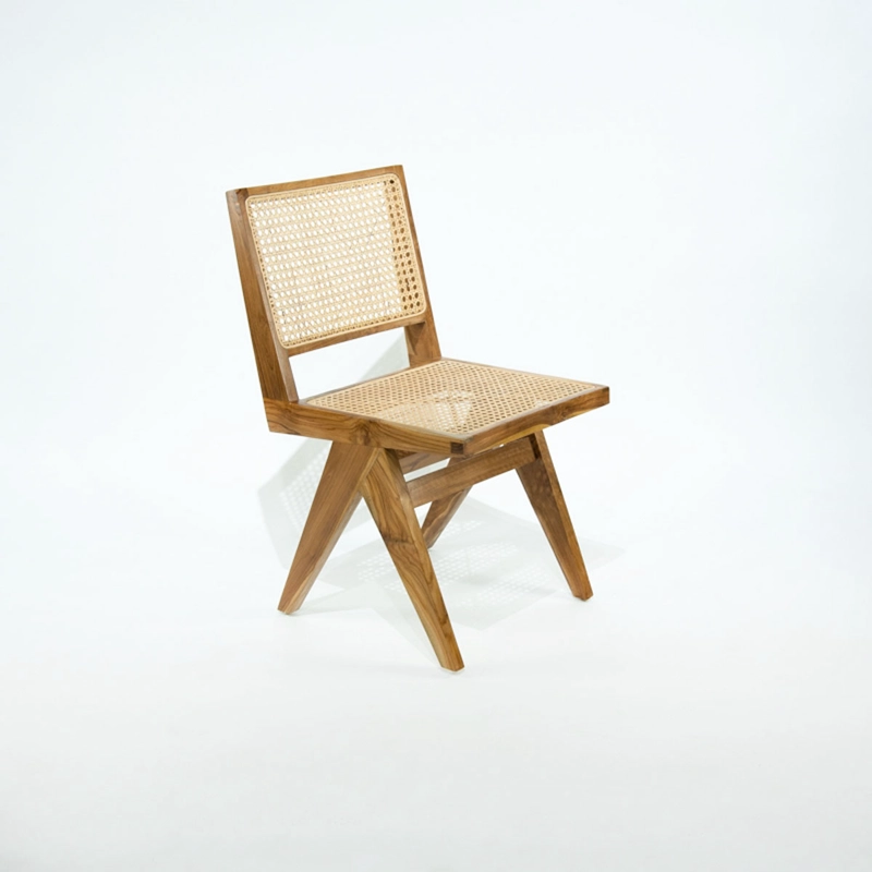 Silla Néctar Madera de Teca con Asiento y Respaldo de Rattan - 1