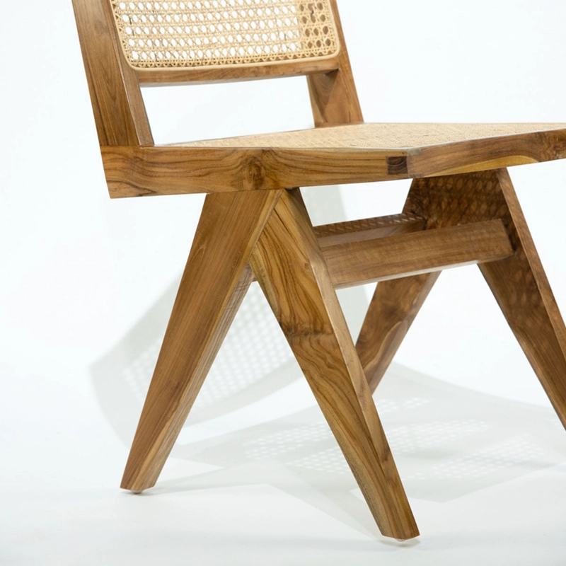 Silla Néctar Madera de Teca con Asiento y Respaldo de Rattan - 4