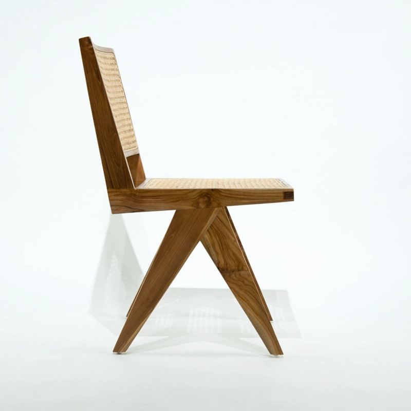 Silla Néctar Madera de Teca con Asiento y Respaldo de Rattan - 5