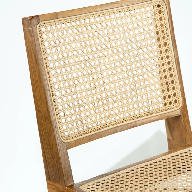 Silla Néctar Madera de Teca con Asiento y Respaldo de Rattan - 6