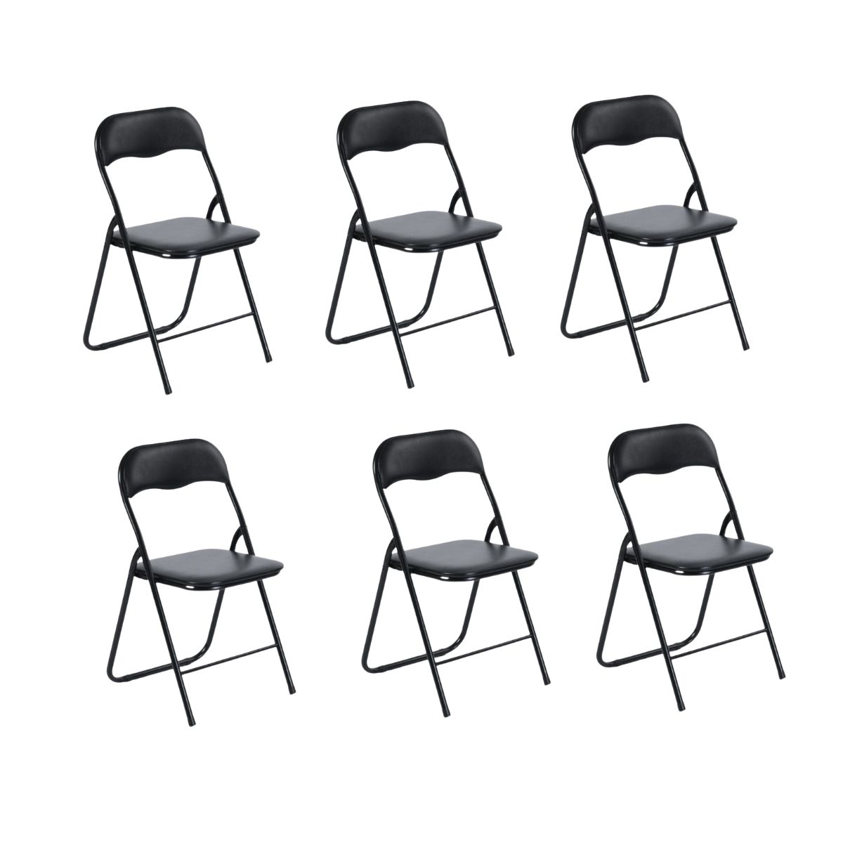 SILLAS NECTAR NEGRO PACK 6 MANGO METAL PLEGABLE EVENTOS - 1