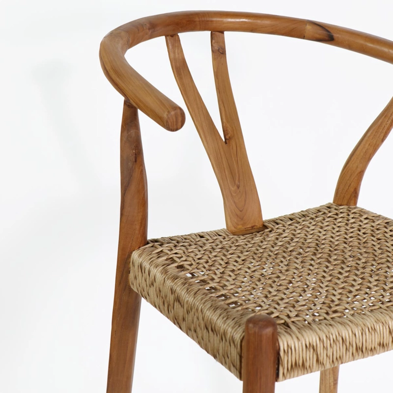 SILLA BAR WISHBONE MADERA Y FIBRA SINTE TICA COLOR NATURAL H102 CM - 7