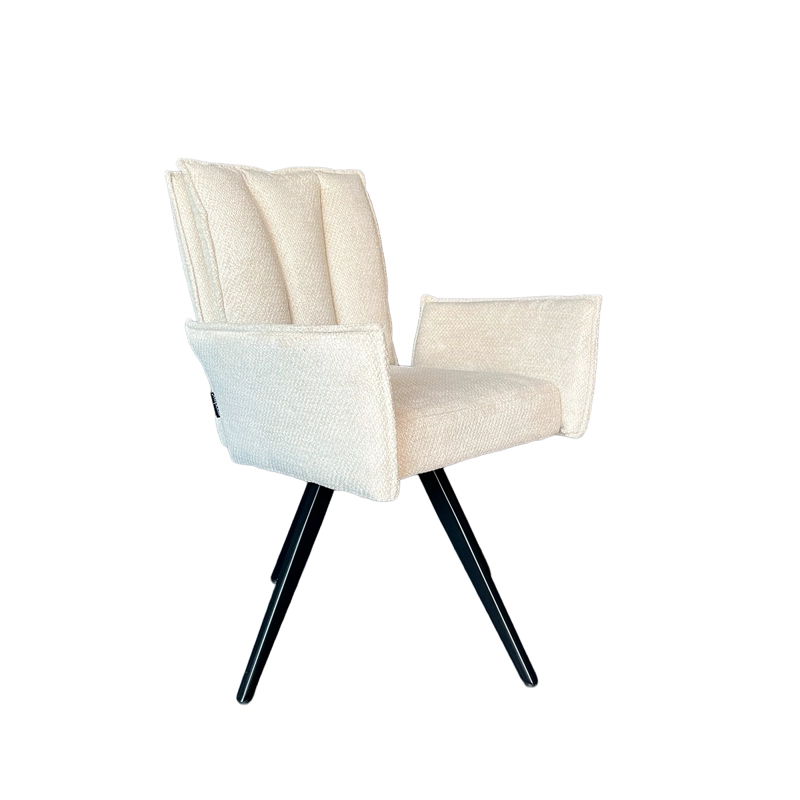 SILLA GIRATORIA PRESTON CON BRAZOS TELA BEIGE 66X63X92 CM - 2