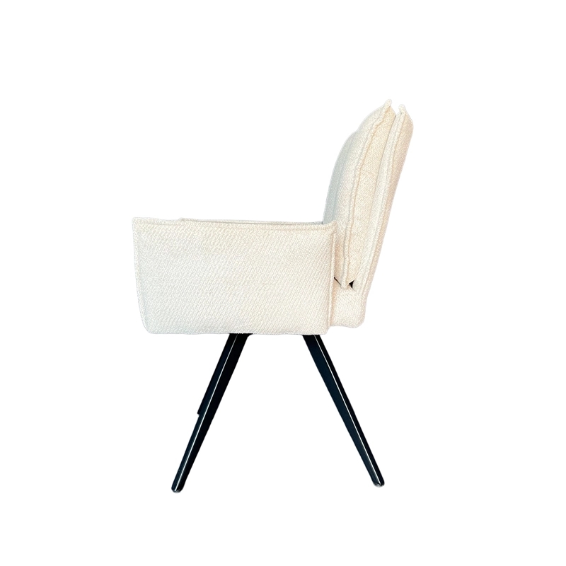 SILLA GIRATORIA PRESTON CON BRAZOS TELA BEIGE 66X63X92 CM - 4