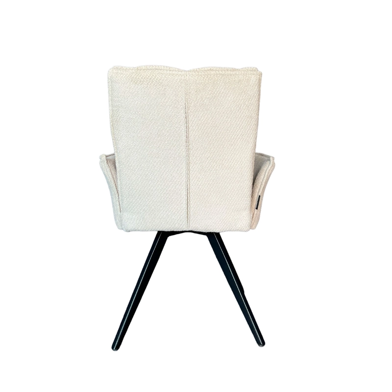 SILLA GIRATORIA PRESTON CON BRAZOS TELA BEIGE 66X63X92 CM - 5