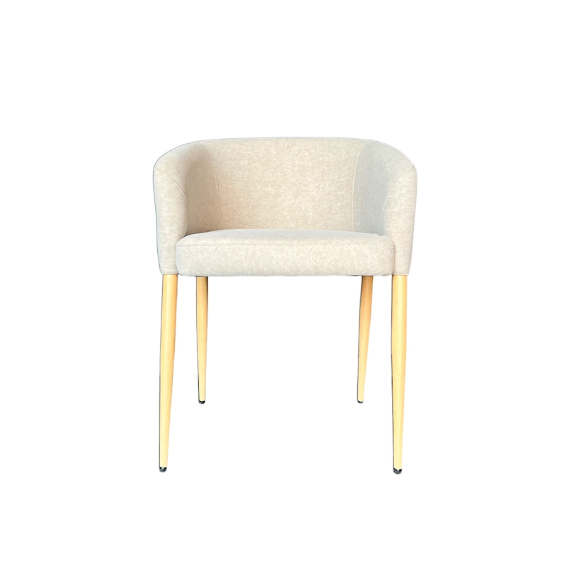 SILLA THOMAS TELA BEIGE PATAS EN MADERA - 3