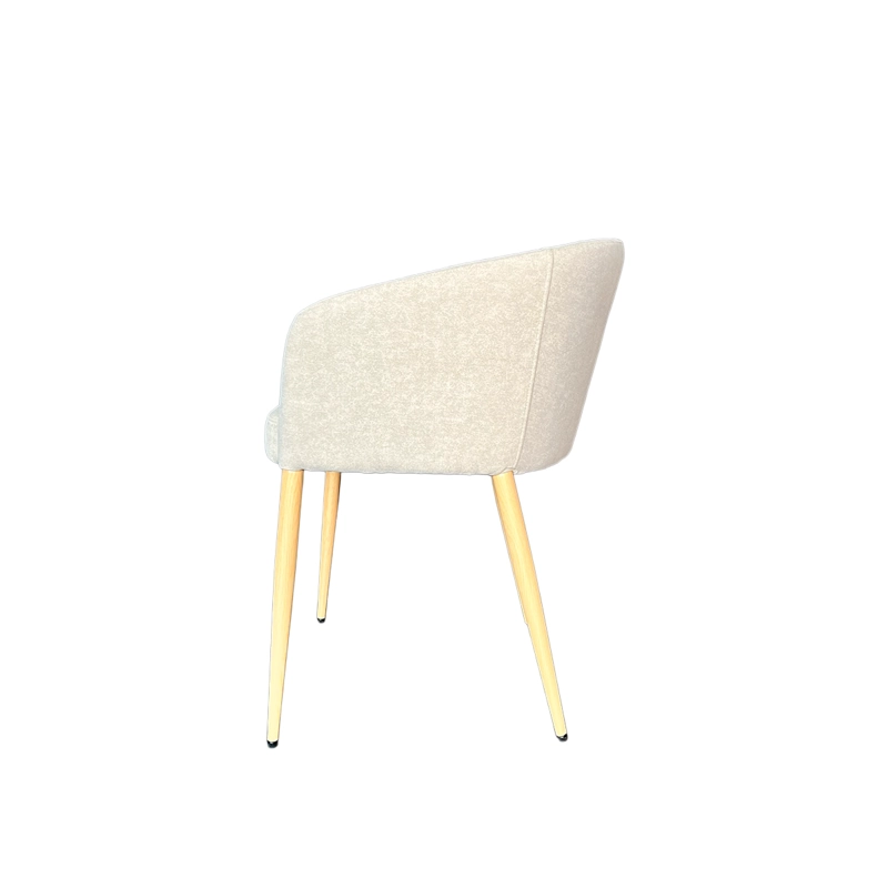 SILLA THOMAS TELA BEIGE PATAS EN MADERA - 4