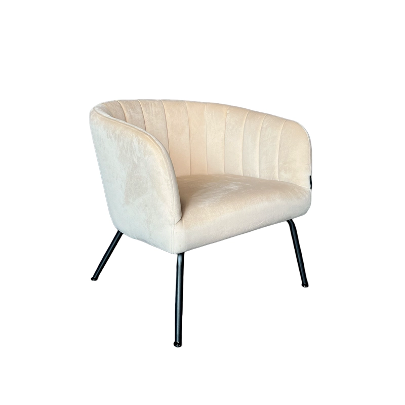 POLTRONA JACOB TELA BEIGE ESTRUCTURA METALICA NEGRA - 2
