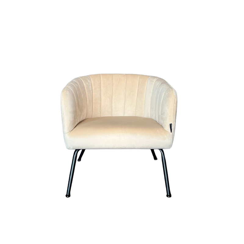 POLTRONA JACOB TELA BEIGE ESTRUCTURA METALICA NEGRA - 3