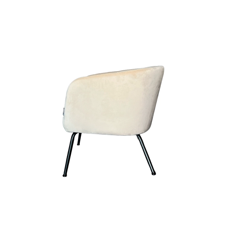 POLTRONA JACOB TELA BEIGE ESTRUCTURA METALICA NEGRA - 4