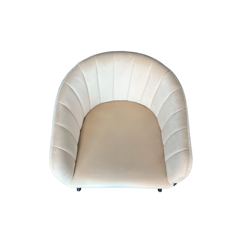 POLTRONA JACOB TELA BEIGE ESTRUCTURA METALICA NEGRA - 6