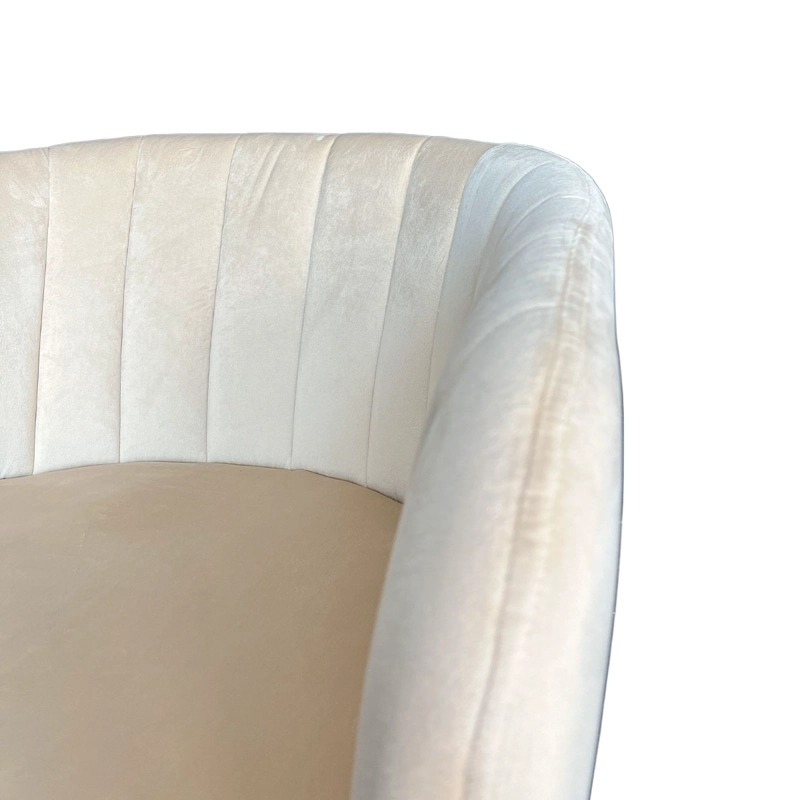 POLTRONA JACOB TELA BEIGE ESTRUCTURA METALICA NEGRA - 7