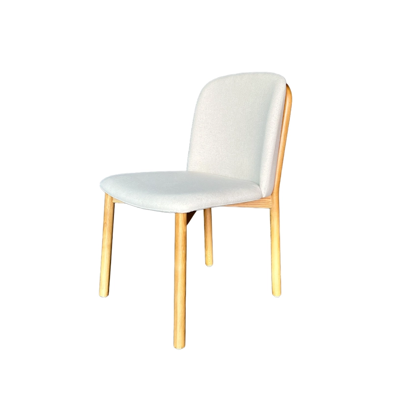 SILLA MANHATTAN MADERA FRESNO NATURAL EN LINO Y ALGODON BEIGE - 1