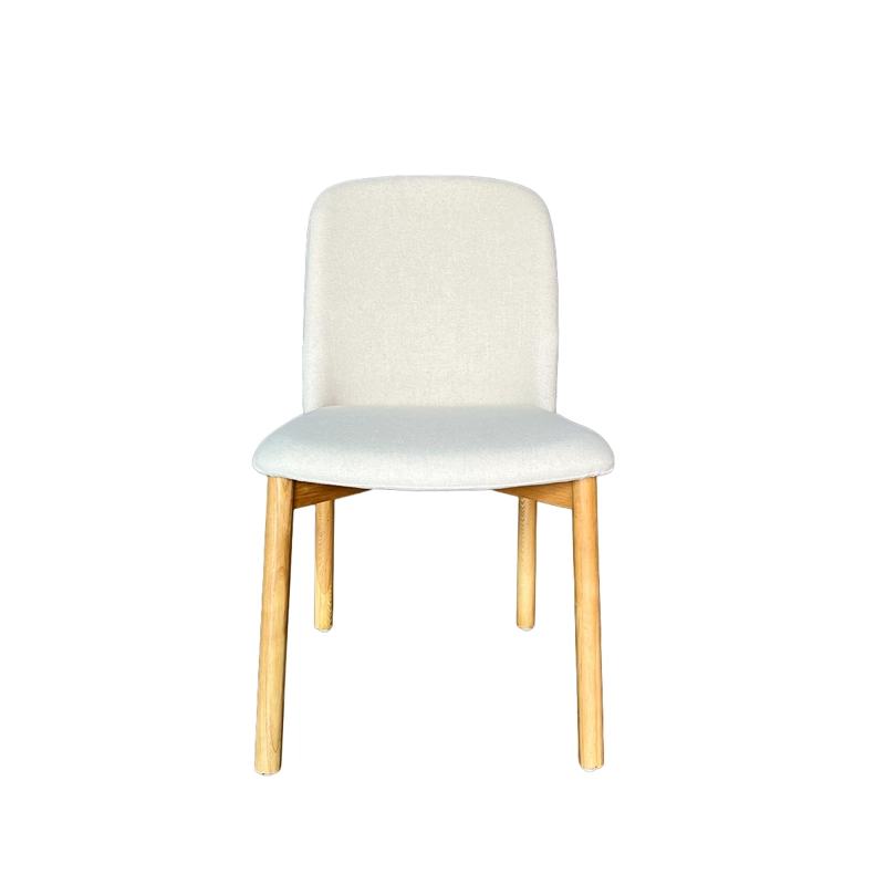 SILLA MANHATTAN MADERA FRESNO NATURAL EN LINO Y ALGODON BEIGE - 2