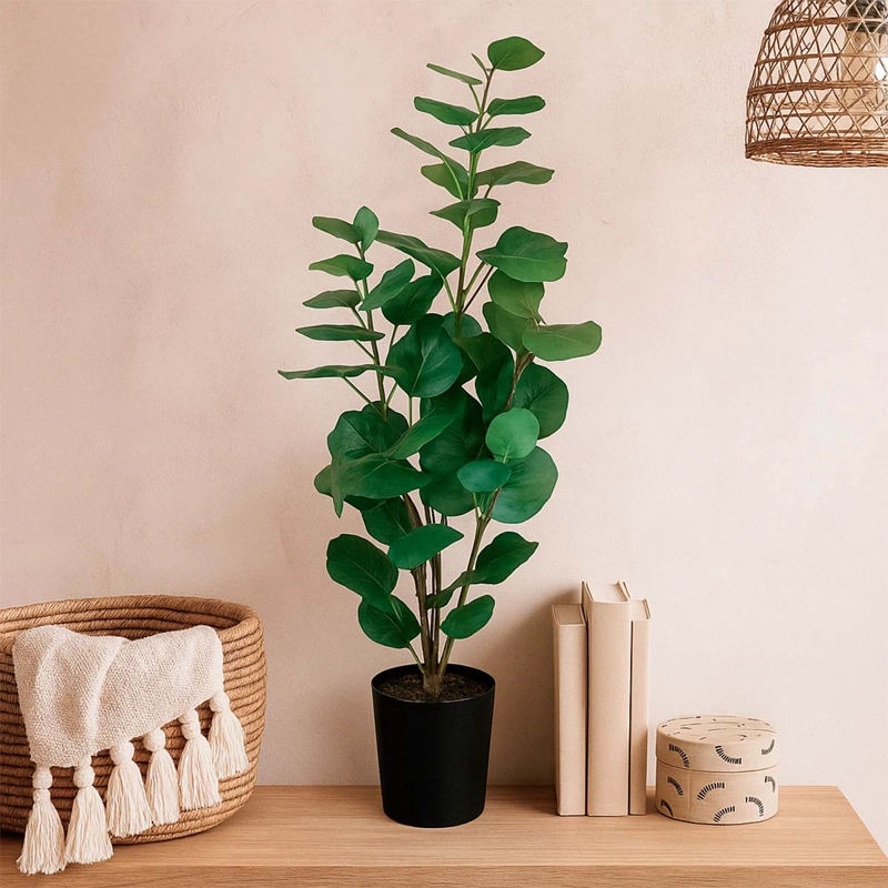 ARBOL EUCALIPTO CON MACETERO 91 CM DE ALTURA - 1