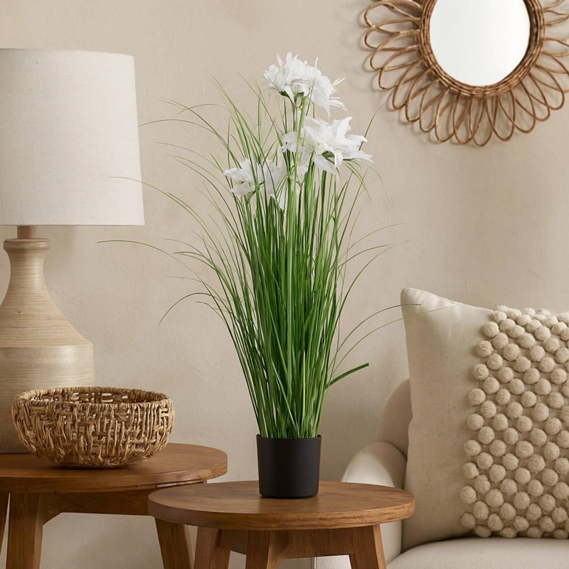GRASS LILY FLOR DE LIRIO CON MACETERO 70 CM DE ALTURA - 1