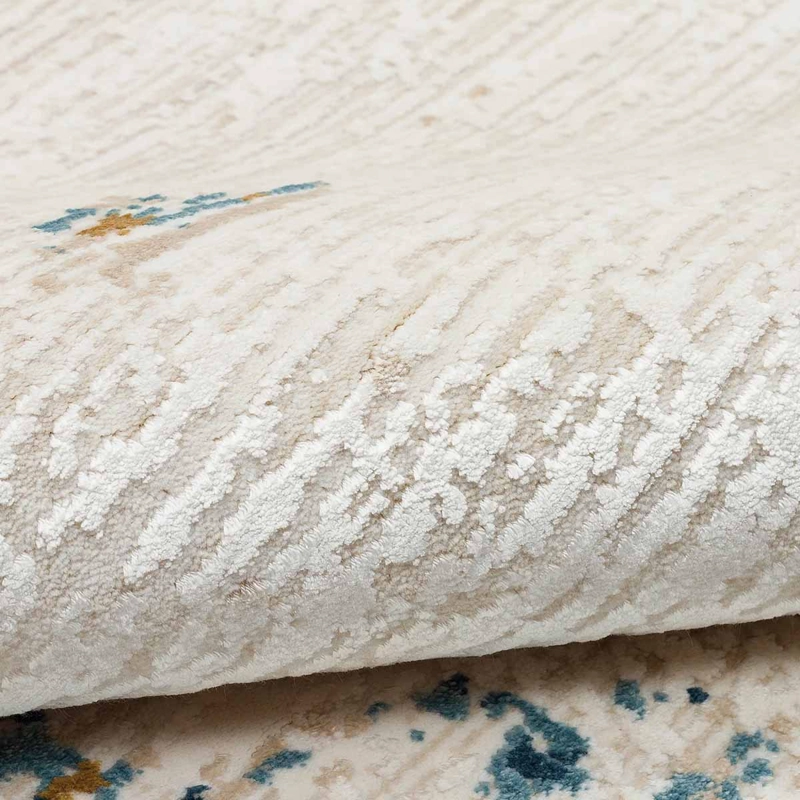 ALFOMBRA TURCA PERRE015 RECTANGULAR POLIE STER CREMA Y AZUL 200 X 290 CM - 5