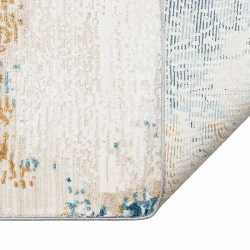 ALFOMBRA TURCA PERRE015 RECTANGULAR POLIE STER CREMA Y AZUL 200 X 290 CM - 6