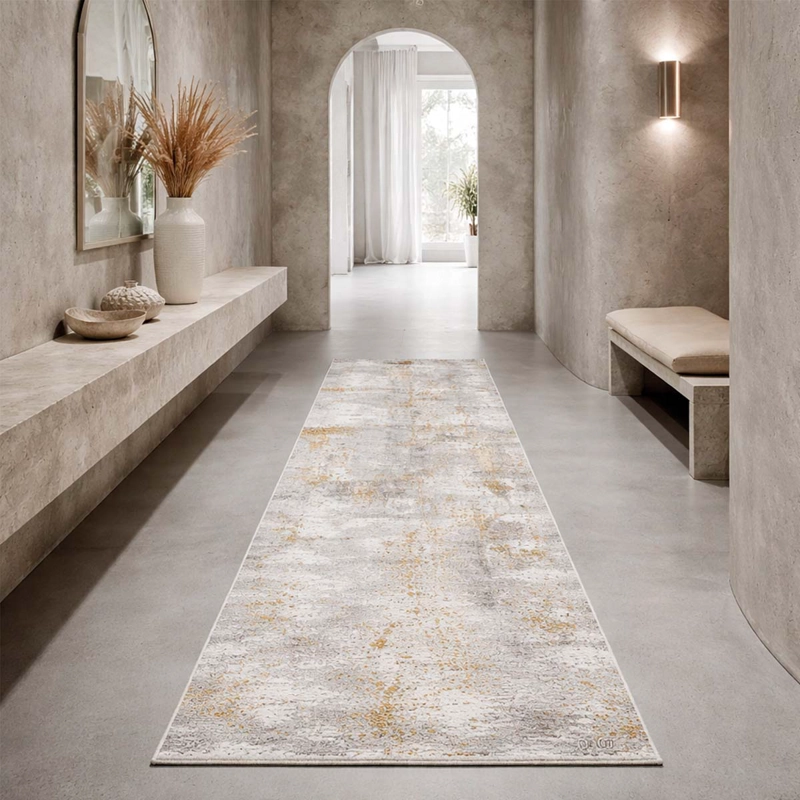 ALFOMBRA TURCA ZETT06 RECTANGULAR GRIS POLIE STER 80 X 300 CM - 1