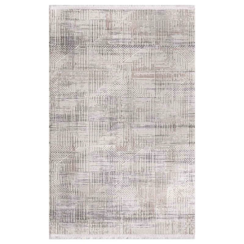 ALFOMBRA TURCA VAIVIEN TORNADO BEIGE Y GRIS RECTANGULAR DE POLIE STER 80 X 300 CM - 2