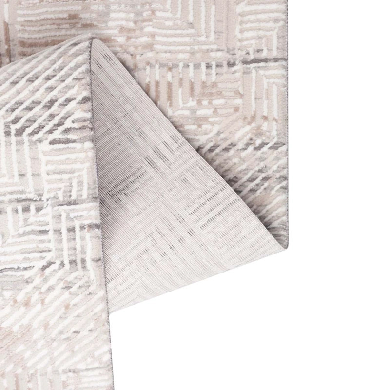 ALFOMBRA TURCA VAIVIEN TORNADO BEIGE Y GRIS RECTANGULAR DE POLIE STER 80 X 300 CM - 3