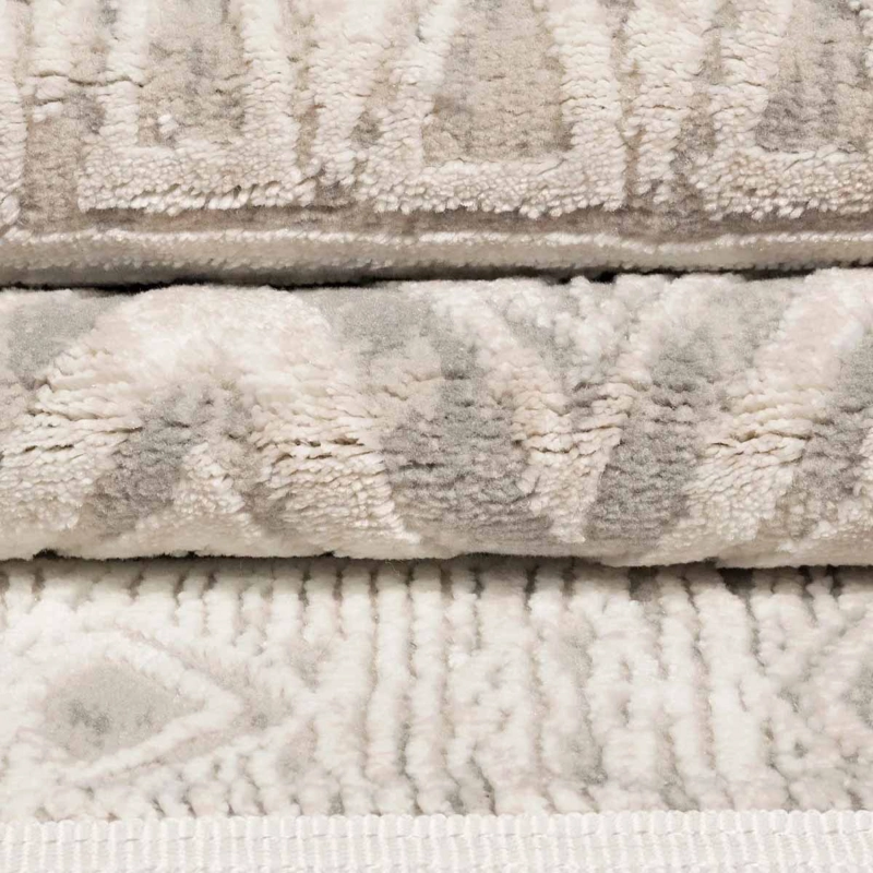 ALFOMBRA TURCA VAIVIEN RECTANGULAR POLIE STER BEIGE CON BLANCO 160 X 230 CM - 3