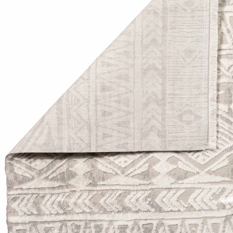 ALFOMBRA TURCA VAIVIEN RECTANGULAR POLIE STER BEIGE CON BLANCO 160 X 230 CM - 4