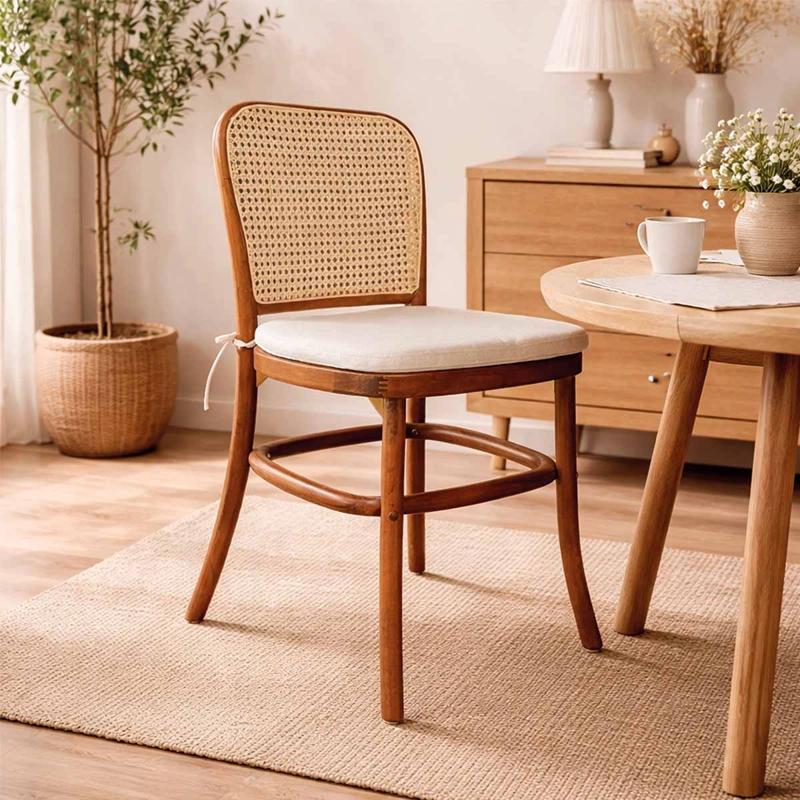 SILLA NEW KEVIN MADERA DE HAYA Y RATAN NATURAL - 1