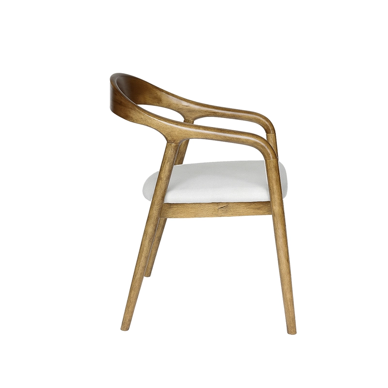 SILLA GYVEN MADERA CAUCHO WALNUT ASIENTO LINO 55X53X80 CM - 2