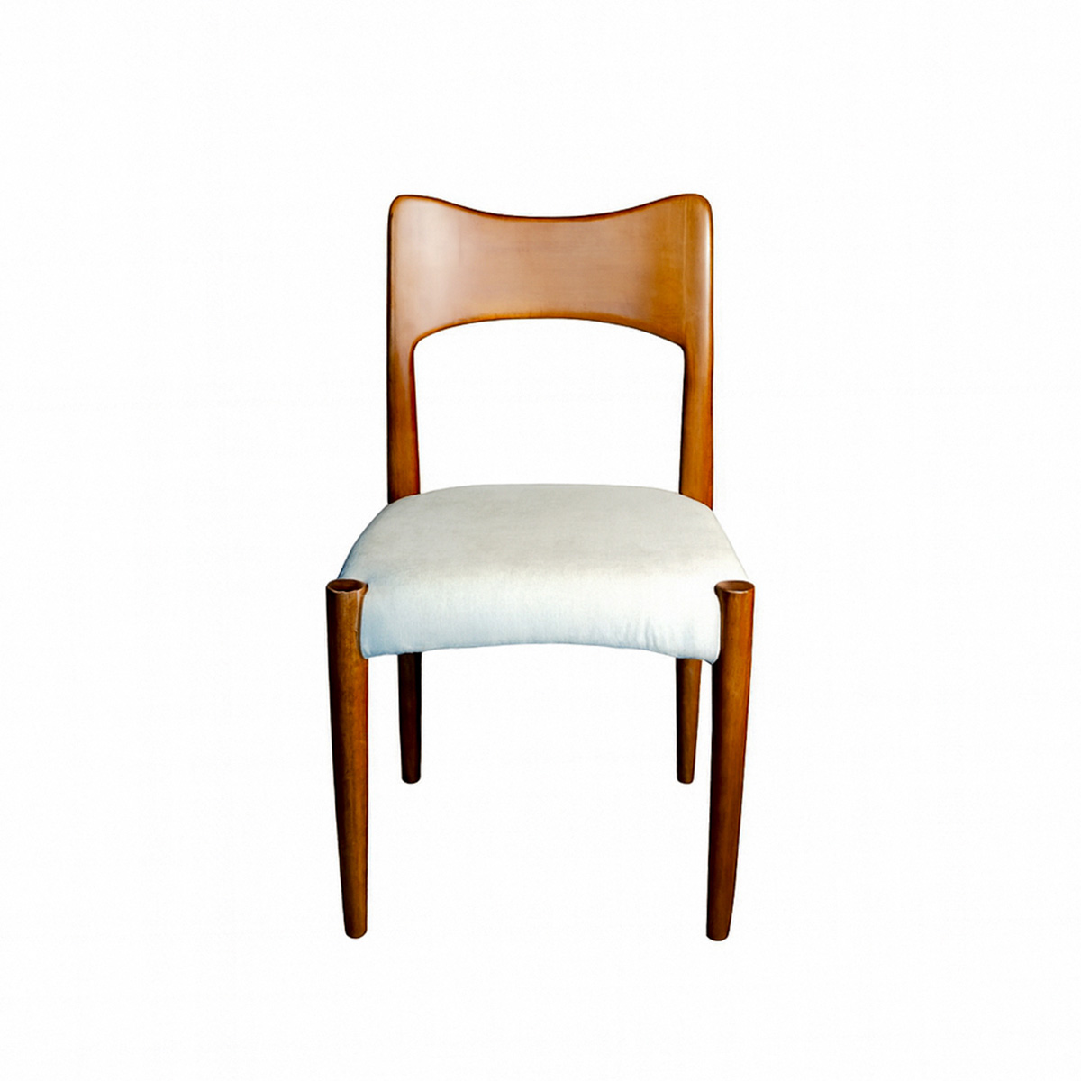 SILLA JULIET MADERA CAUCHO WALNUT ASIENTO LINO 58X55X80 CM - 2