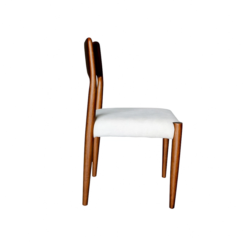 SILLA JULIET MADERA CAUCHO WALNUT ASIENTO LINO 58X55X80 CM - 3