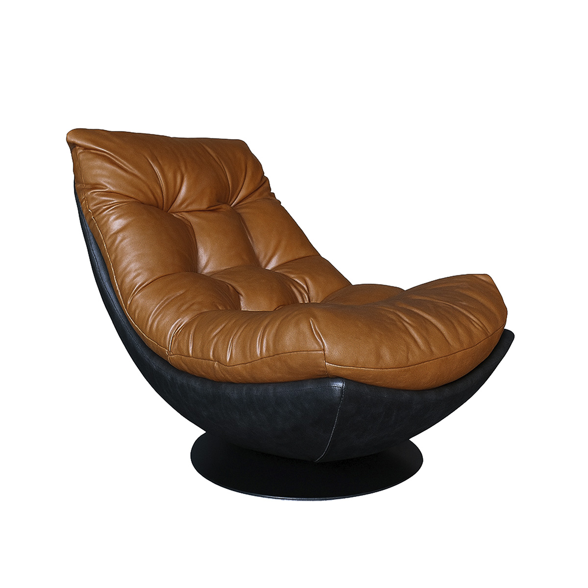 POLTRONA TAHAI EN ECOCUERO CAFE  CARAMELO 90X118X93 CM - 2