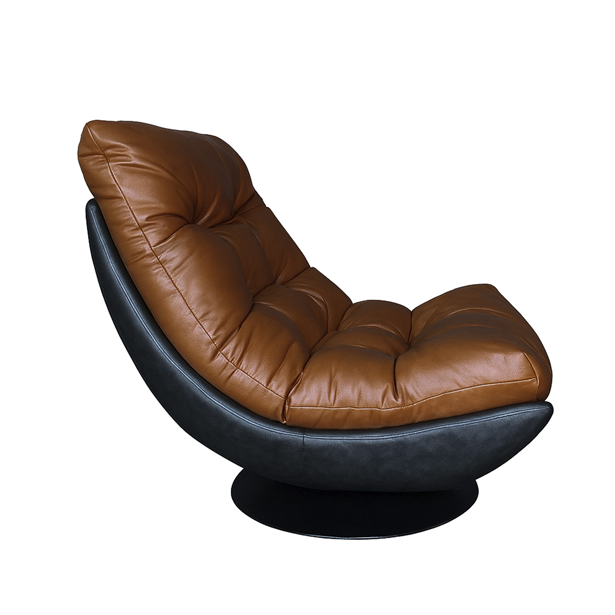 POLTRONA TAHAI EN ECOCUERO CAFE  CARAMELO 90X118X93 CM - 4