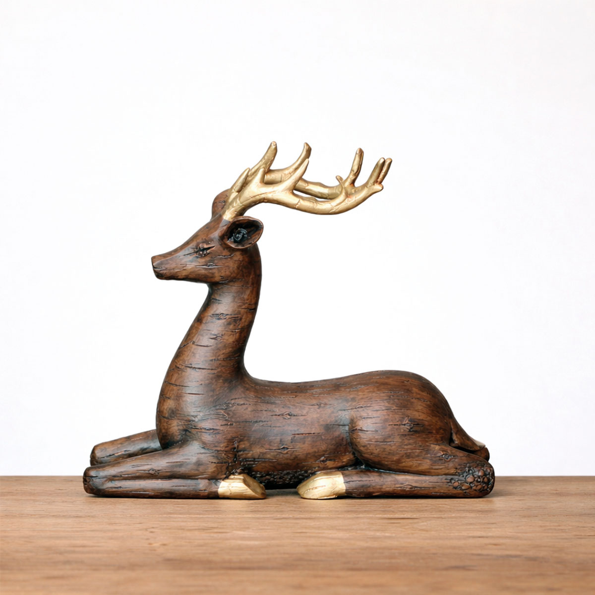 ADORNO VENADO BAMBI ACOSTADO POLIRESINA COÑAC 28 X 10 X 27 CM - 1