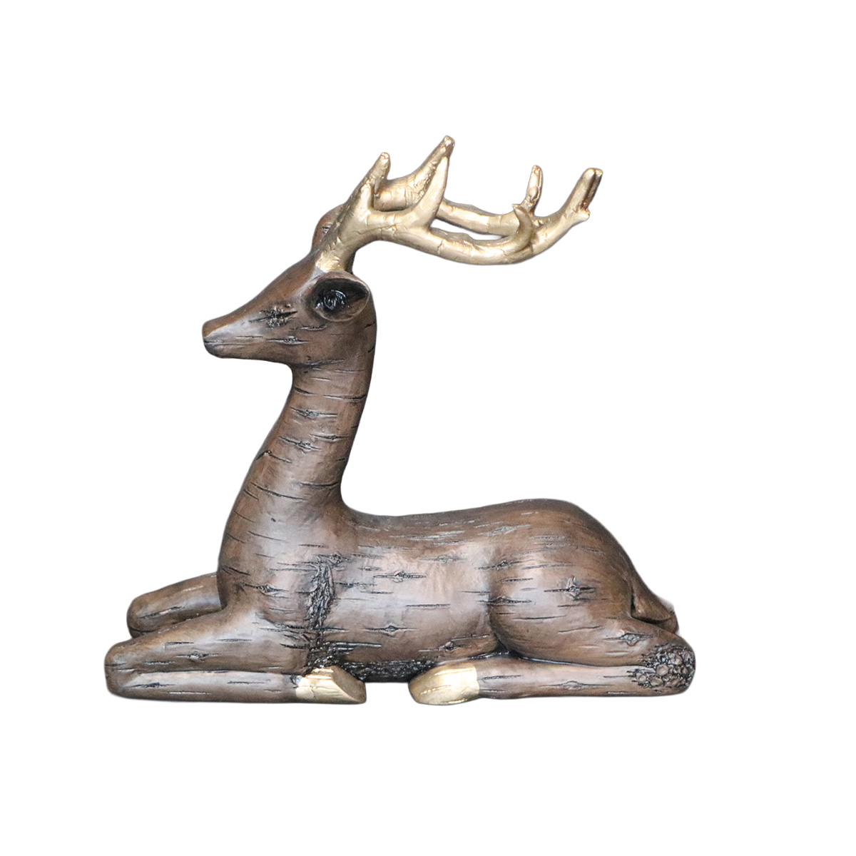 ADORNO VENADO BAMBI ACOSTADO POLIRESINA COÑAC 28 X 10 X 27 CM - 2