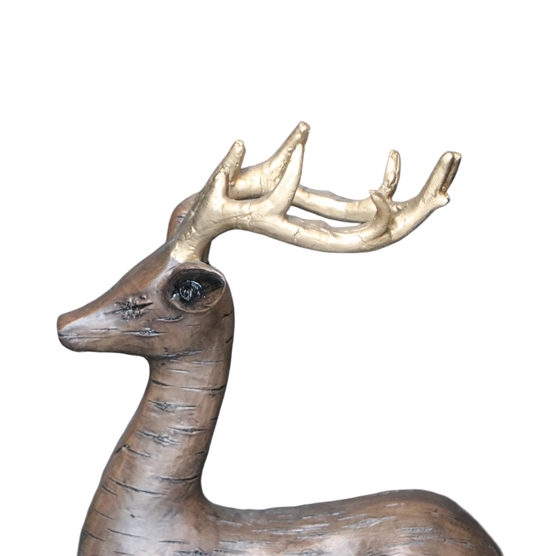 ADORNO VENADO BAMBI ACOSTADO POLIRESINA COÑAC 28 X 10 X 27 CM - 4